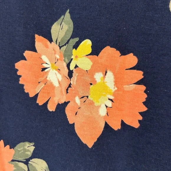 Isabel Maternity Navy Floral Side Ruched Scoop Neck T-Shirt Dress XL New - Picture 6 of 10